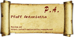 Pfaff Antonietta névjegykártya